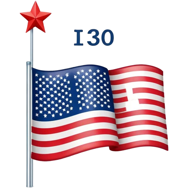 American Flag with the words "I-130" approved emoji