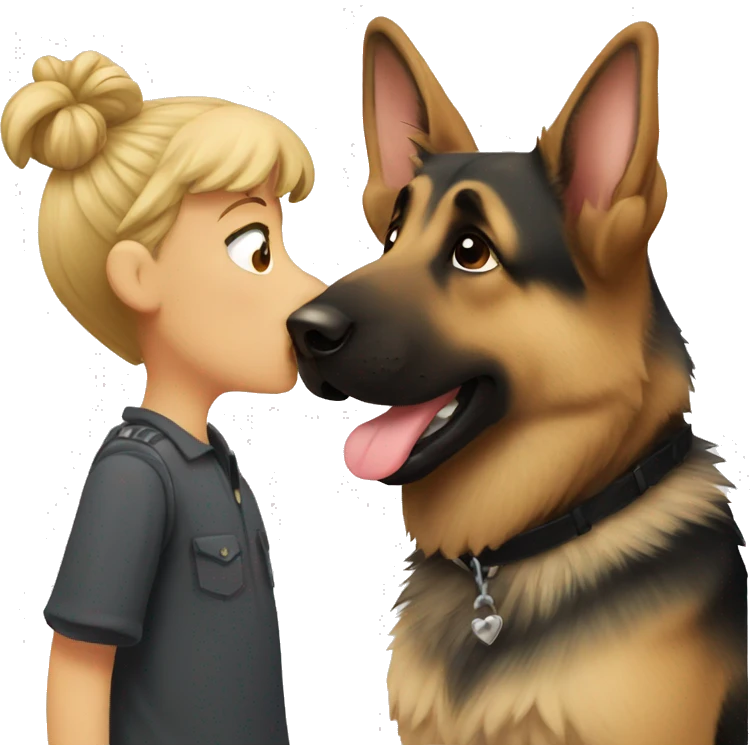 German shepherd kissing  emoji