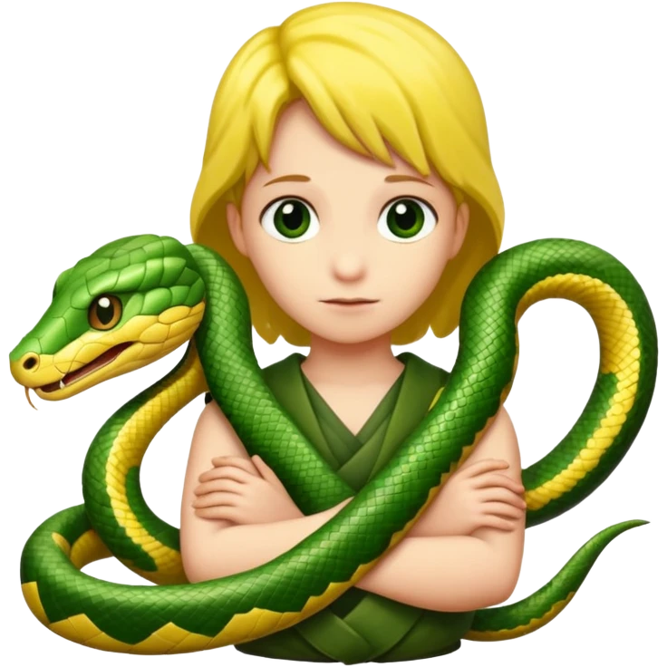 child with snake on shoulders emoji