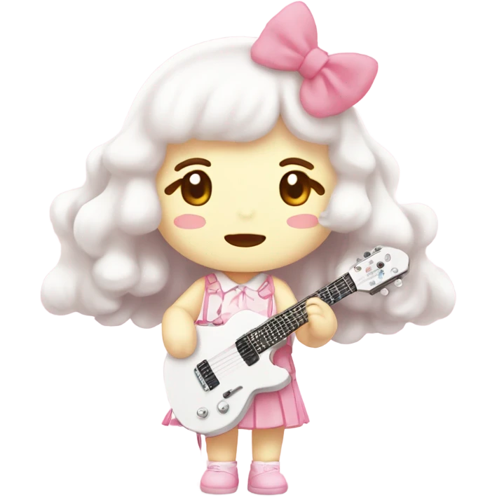 pink white light melody sanrio cute fan emoji