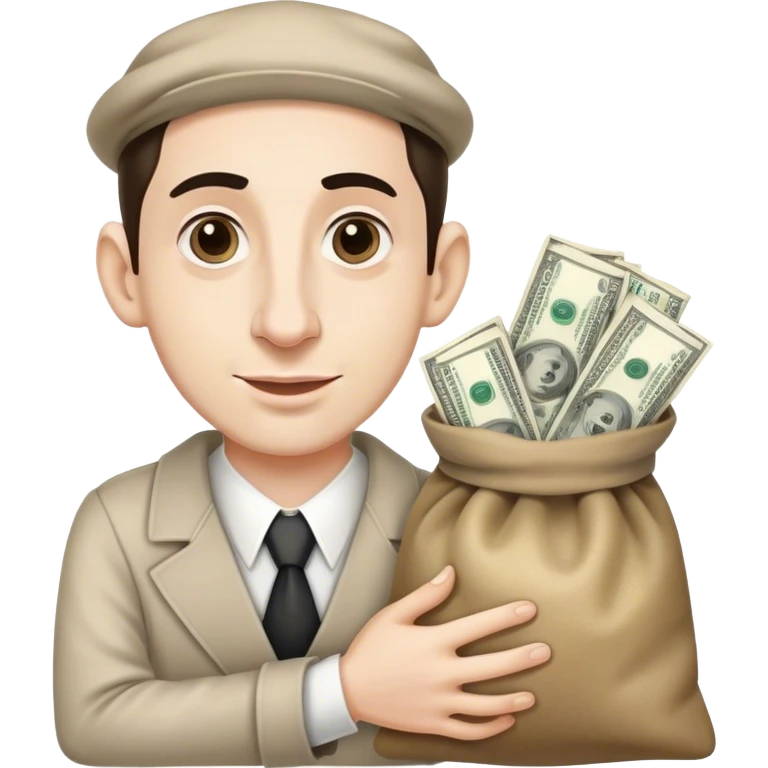 Jewish person with big nose holding a bag of money  emoji