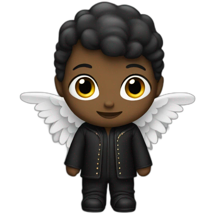 angel in black clothes emoji