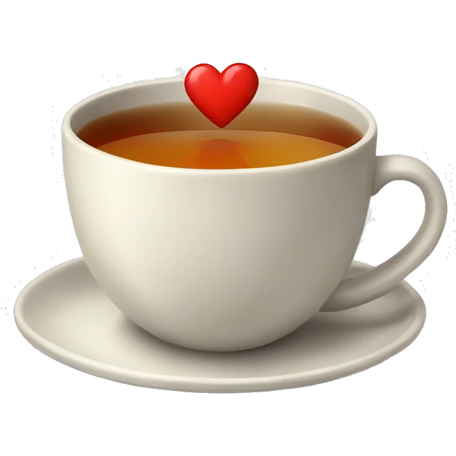 Tea with a heart emoji