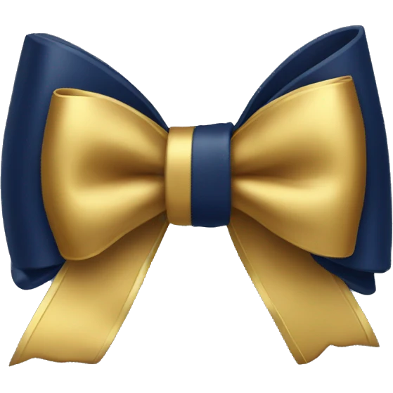 Navy and gold bow emoji