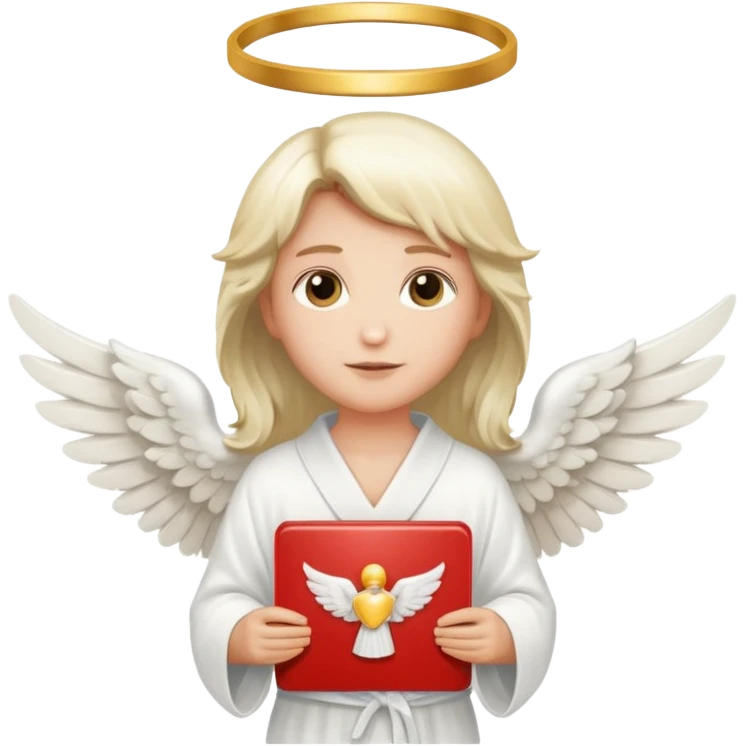 angel holding share sign emoji