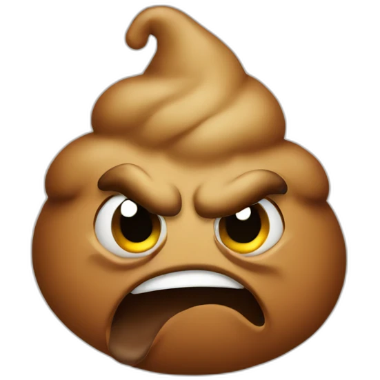 angry poop emoji