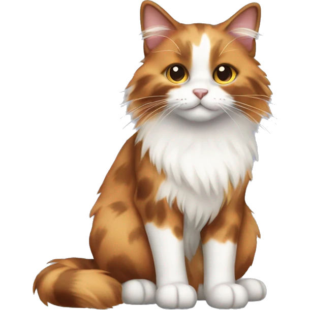 calico cat with long fur emoji