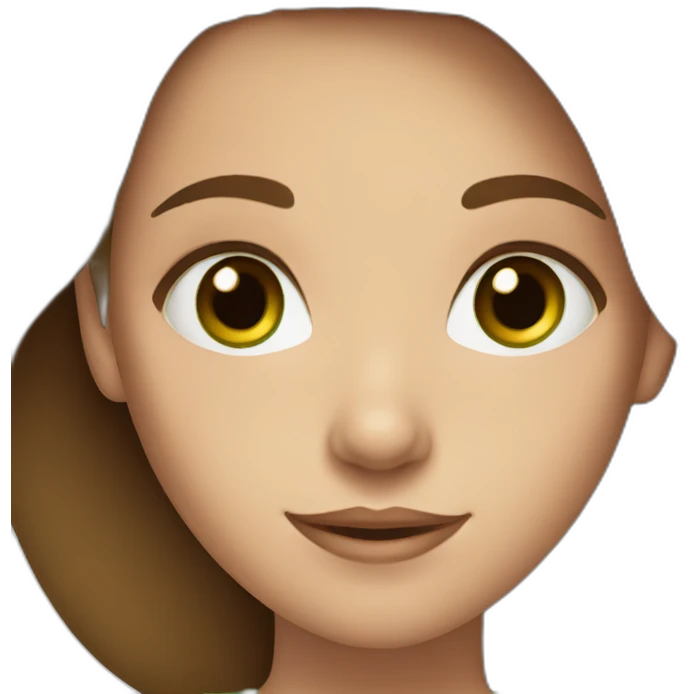 a girl with brown hair and green eyes emoji