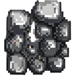 tin ore chunk with classic video game look emoji