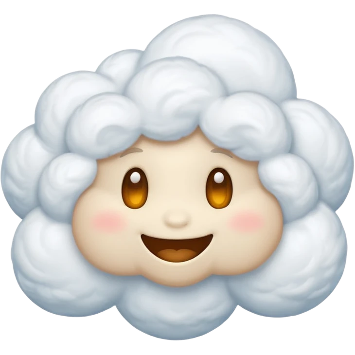 cute big White Cloud, emotion emoji