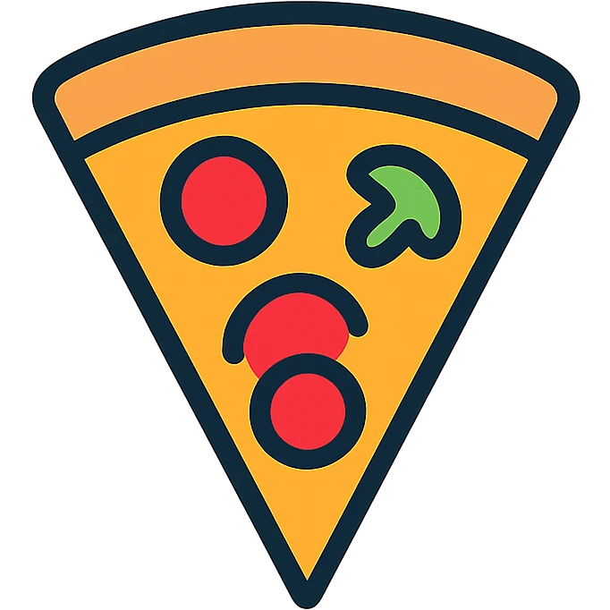 slice of pizza, color outlined icon style emoji