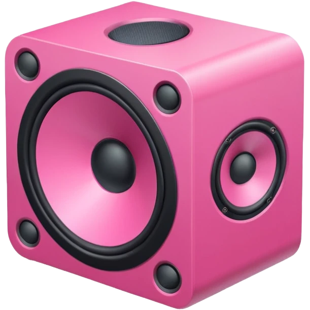mac os icon pink audio speaker isometric emoji