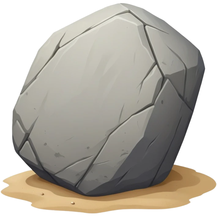 generate realistic detailed big stone on sand emoji