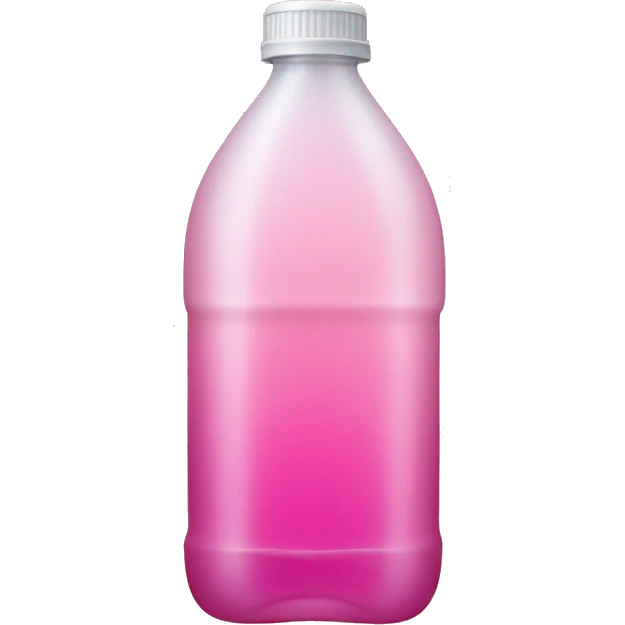 plastic bottle with crystaline pink liquid emoji