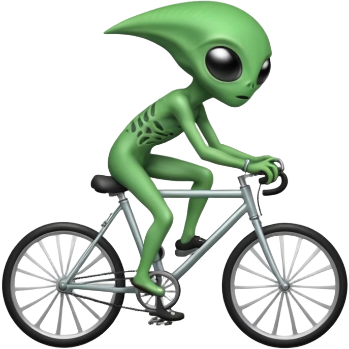 alien riding bicycle emoji