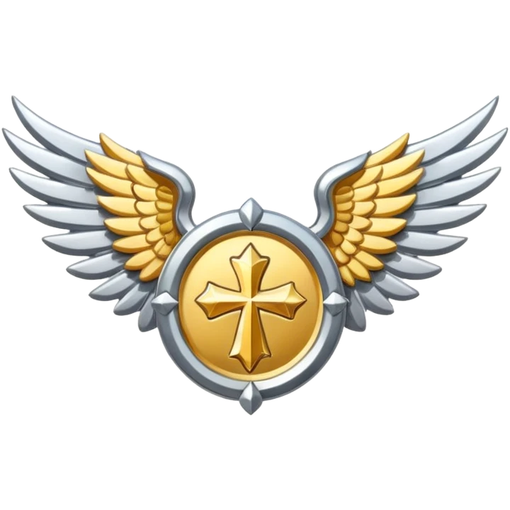 holy emblem with silver wings  emoji