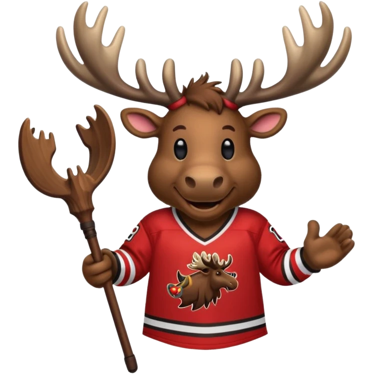 Moose wearing nhl kraken hockey jersey emoji