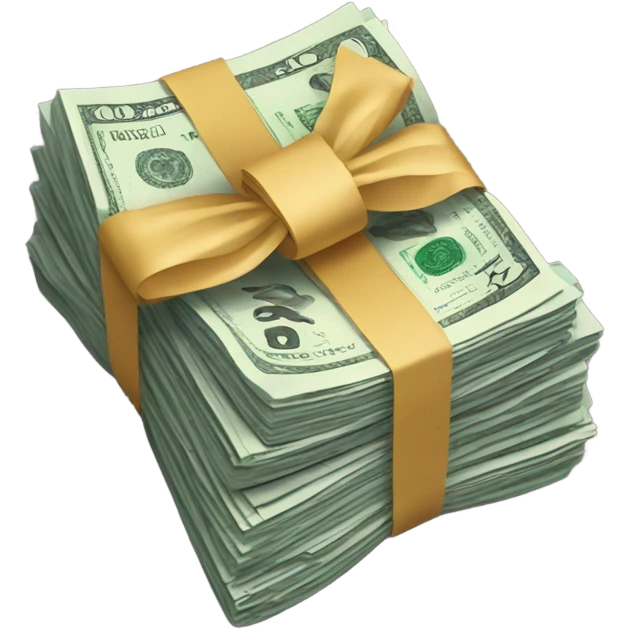 money wrapped in bow emoji