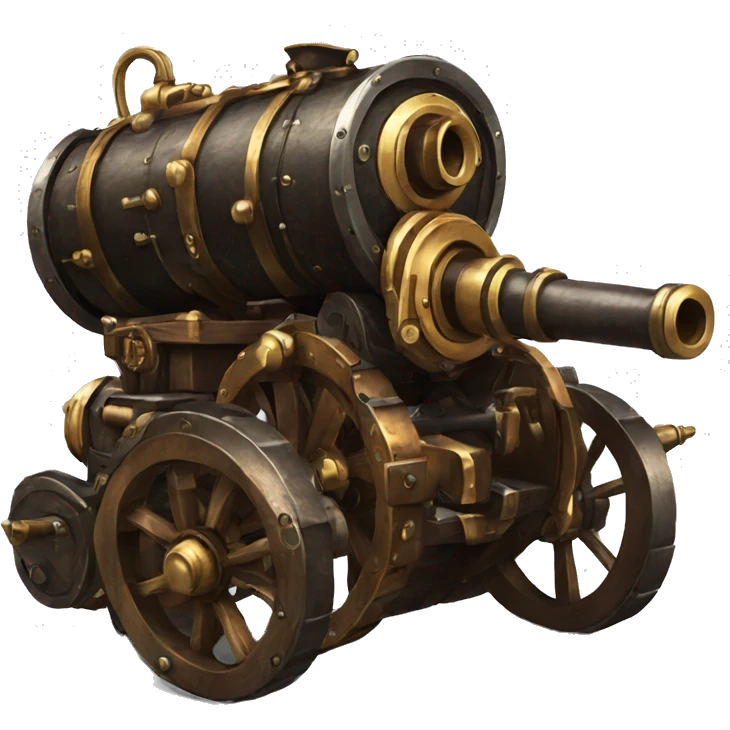 single steampunk pirate artillery canon emoji