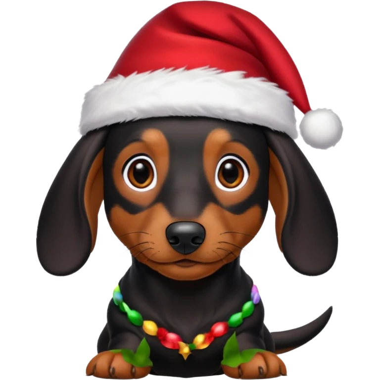 Black christmas dachshund  emoji