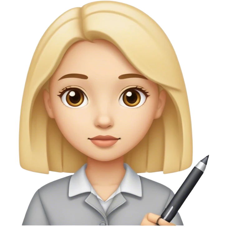 iOS 18 emoji of a girl holding a pen emoji