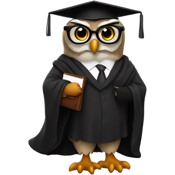 A lawyer owl emoji
