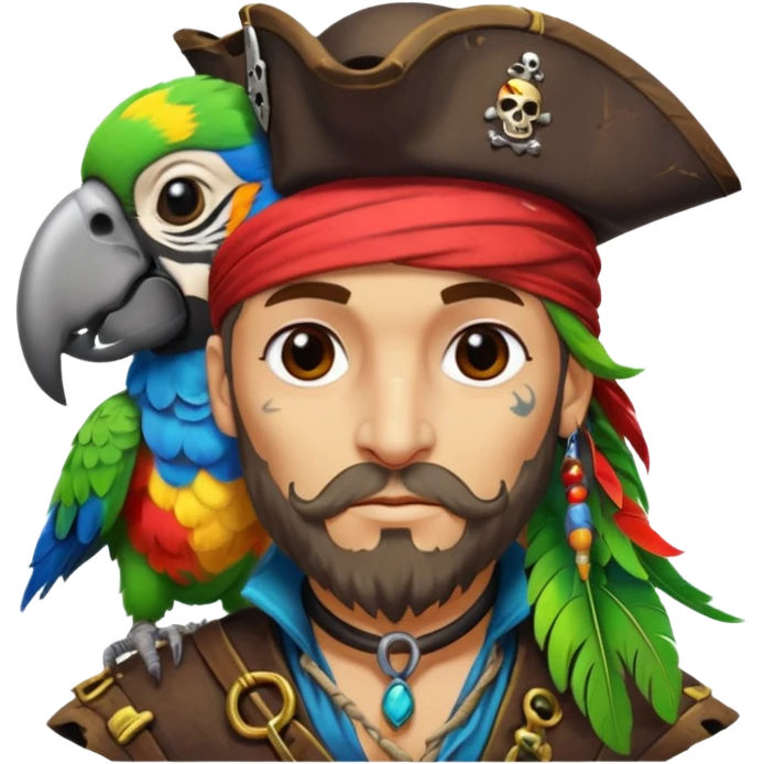 pirate and parrot emoji