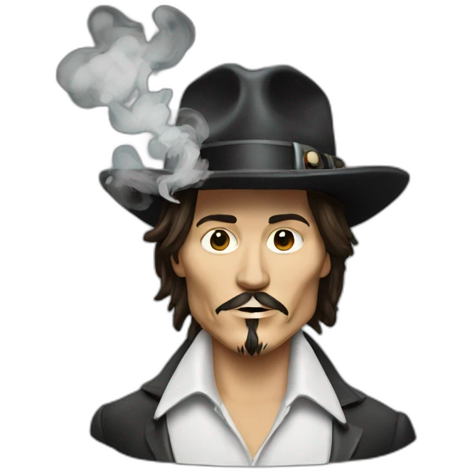 johnny depp with smoke emoji