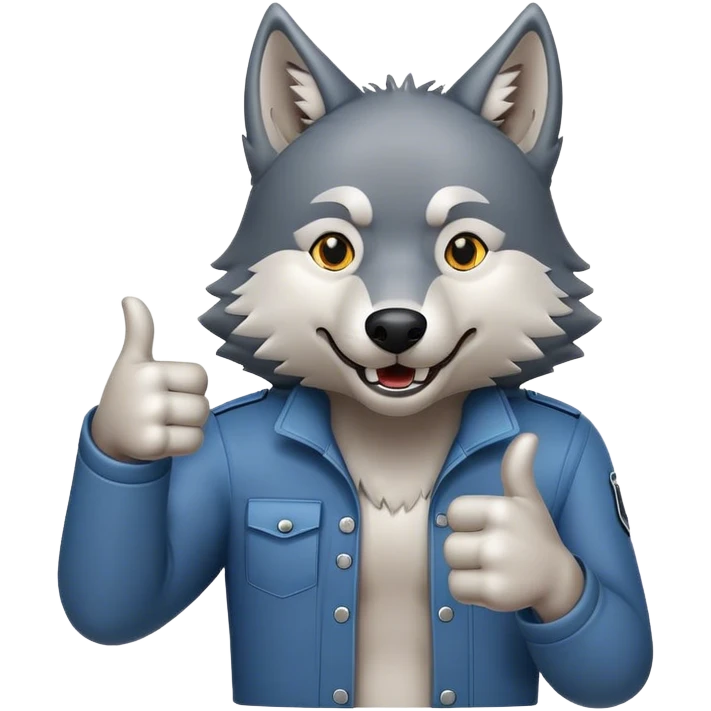 Wolf giving thumbs up emoji