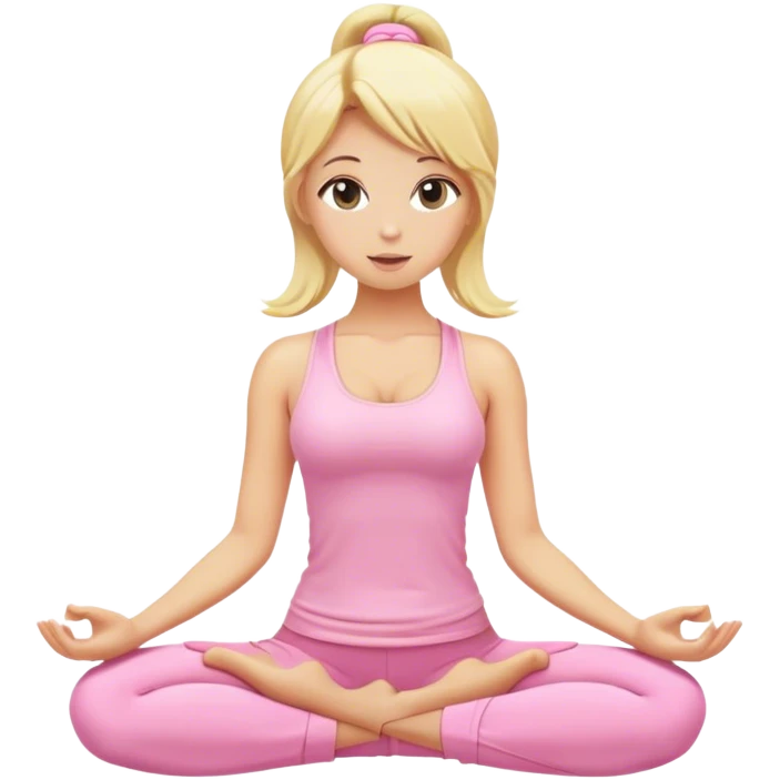 blonde yoga girl light pink clothes  emoji
