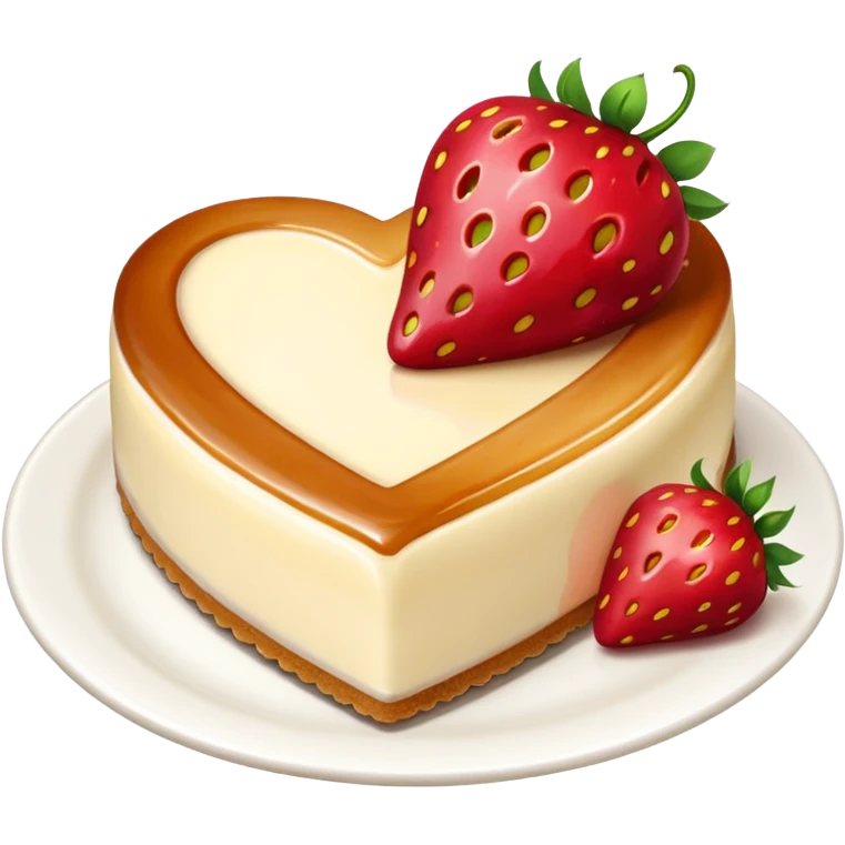 heart shaped strawberry cheesecake emoji