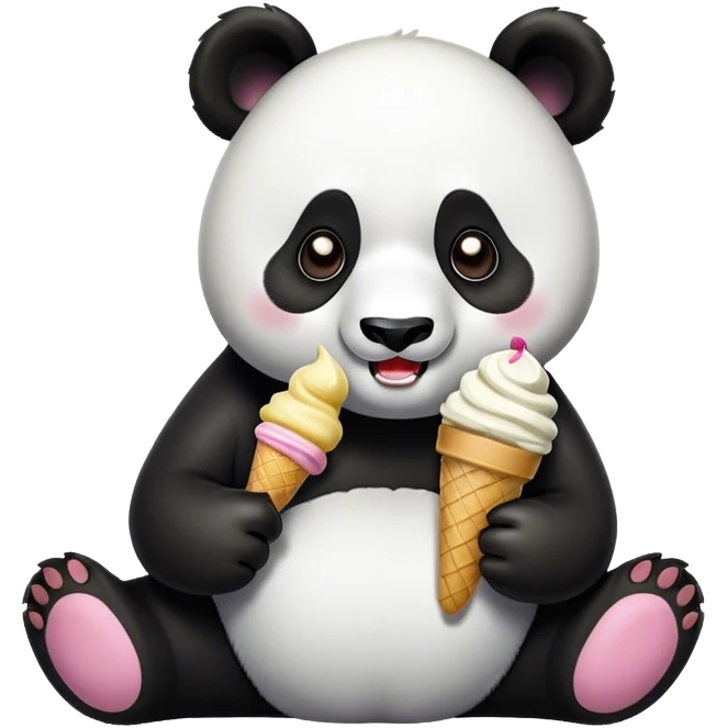 Panda eating ice cream emoji