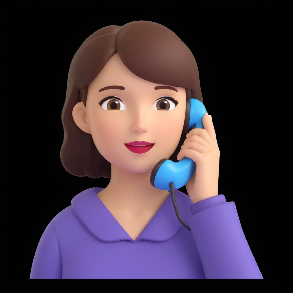 girl talking on phone, close up pose emoji