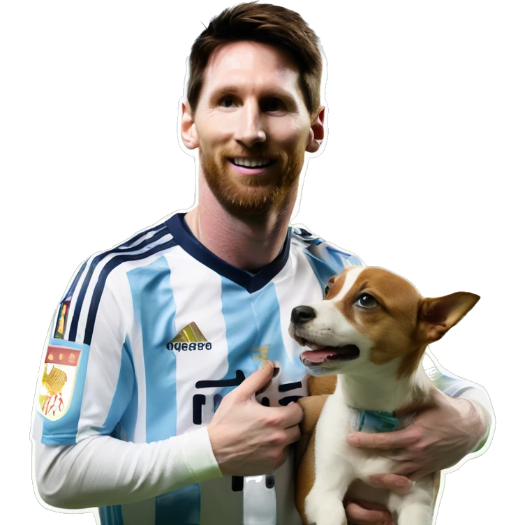Messi avec chien  emoji