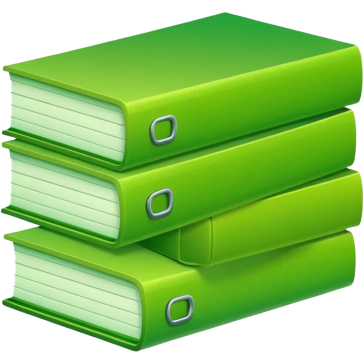 A stack of files from a box, with a gradient in the form of an acid green color. emoji