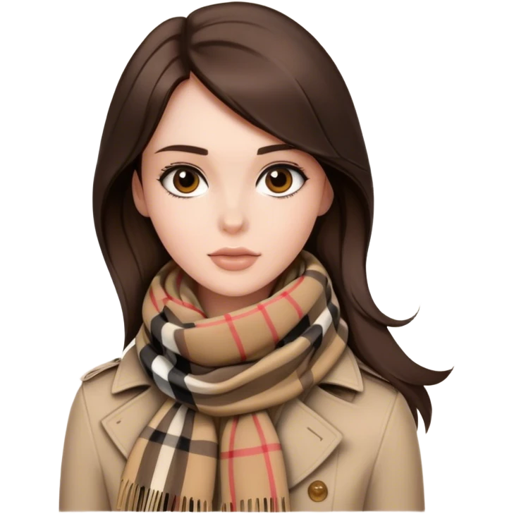 Burberry scarf on brunette  emoji