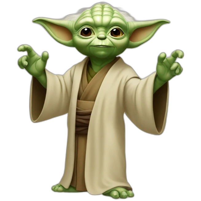 Yoda who makes a thumb in the air emoji