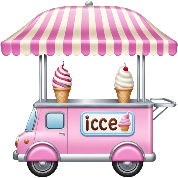 Pink food cart. emoji