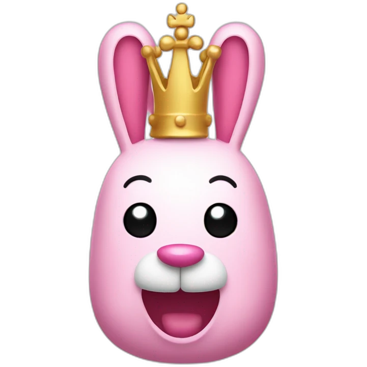 Pink Rabbid with Crown emoji