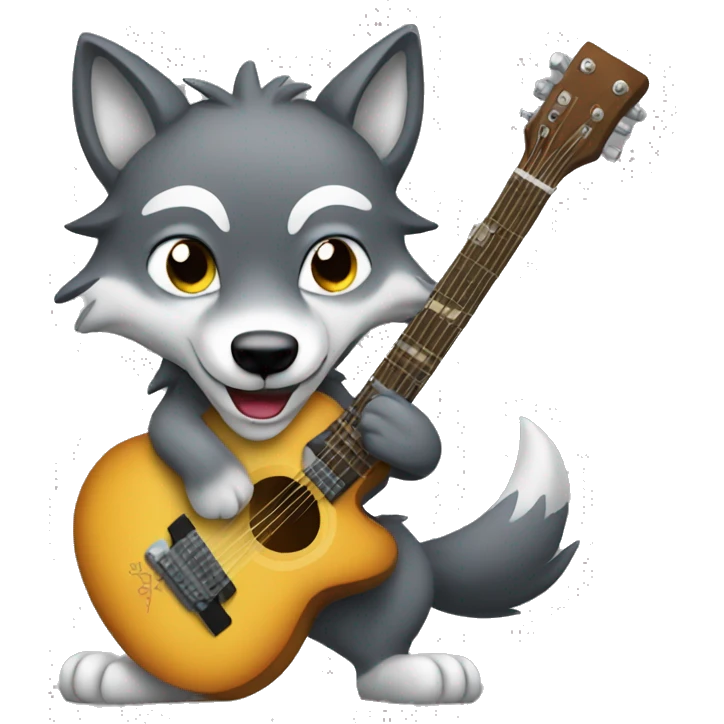Wolf with guitar  emoji