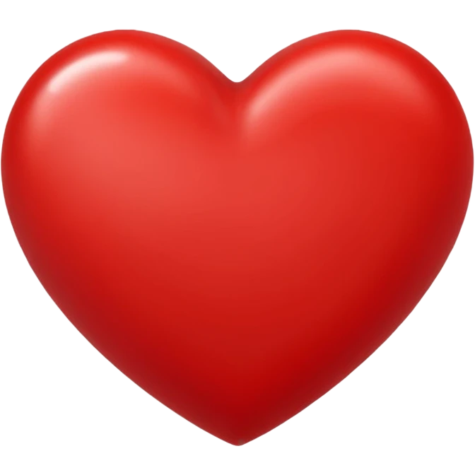 A heart emoji, classic red heart shape, smooth and glossy. emoji