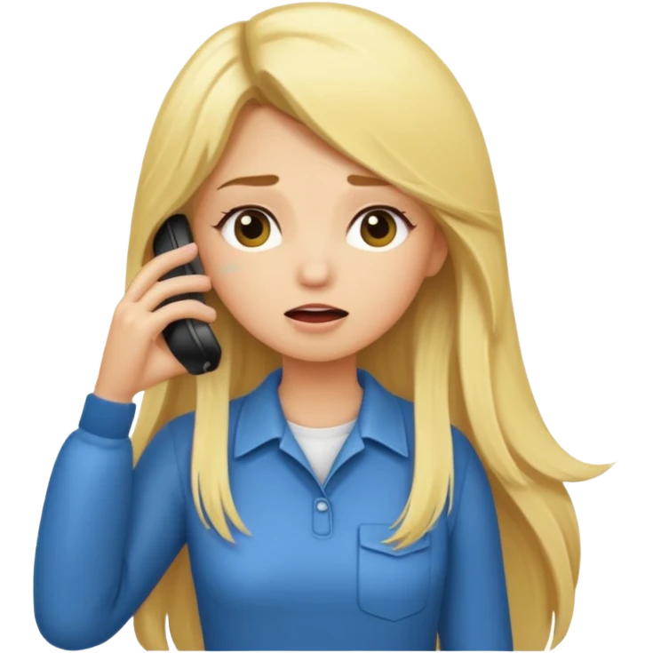 blonde cartoon girl long hair calling for a timeout emoji