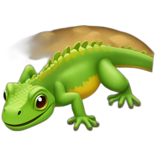 an iguane in a sandbox emoji