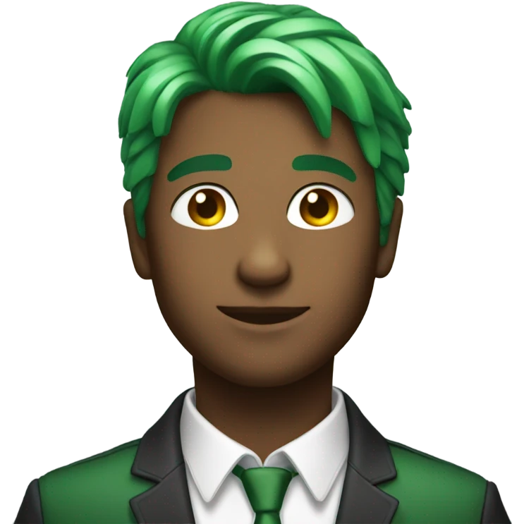 handsome male in stylish attire change hair color to green  emoji