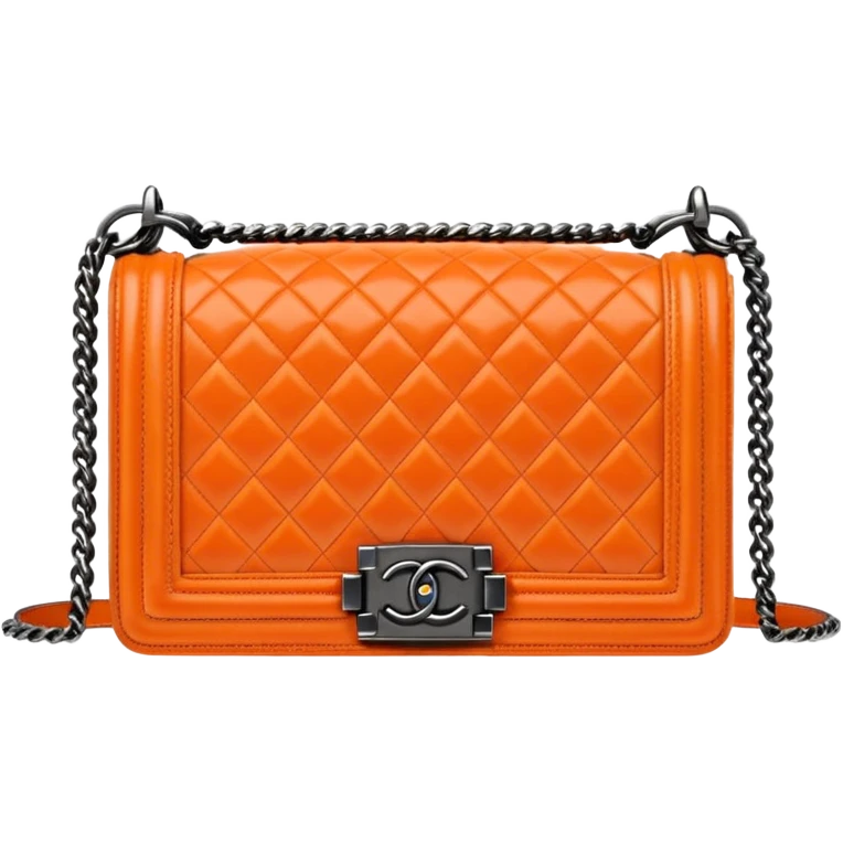 chanel le boy orange color bag emoji