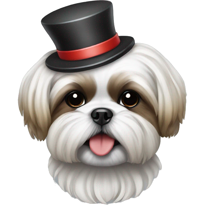 Shih Tzu clown emoji