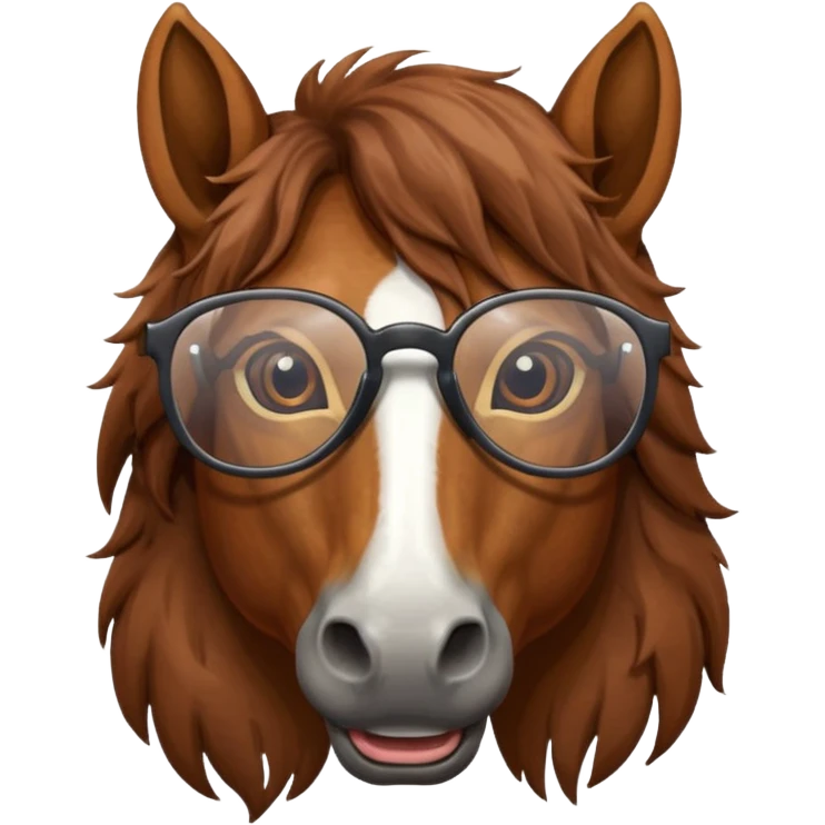 brown horse head with glasses emoji