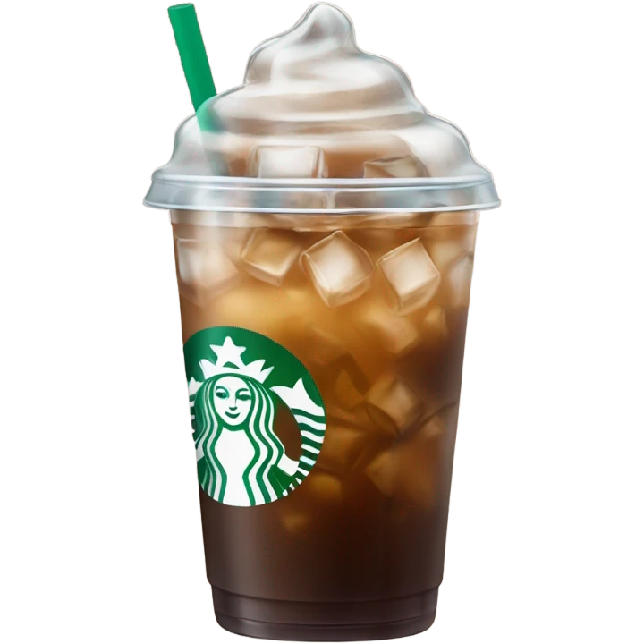 Starbuck ice coffee with ice cubes emoji