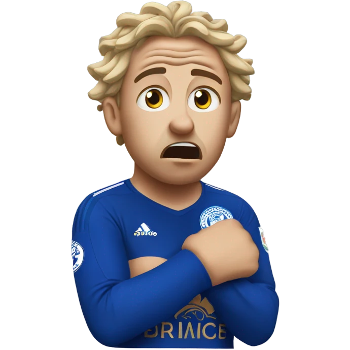Leicester supporter tearing hair emoji