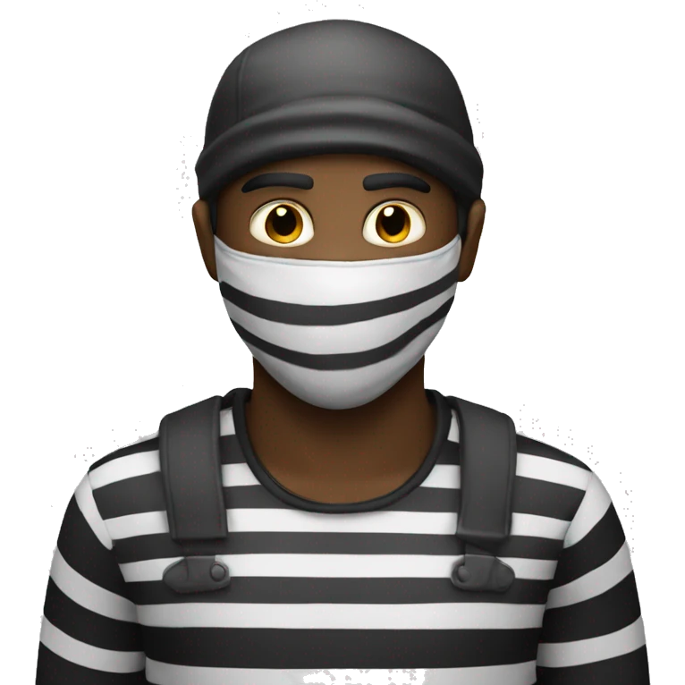 robber emoji" with a striped shirt and mask emoji